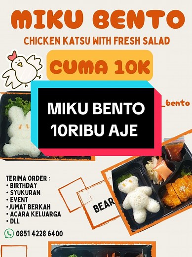 Nasi Bento Cuma 10 Ribu di Miku Bento