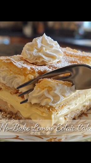 2.2K views · 12 reactions | This No-Bake Lemon Eclair Cake is the perfect dessert when you want something light, refreshing, and effortless. Layers of graham crackers, creamy lemon pudding, and whipped topping come together to create a cool and dreamy treat that tastes like sunshine in every bite. | Recipe Stories | Facebook
