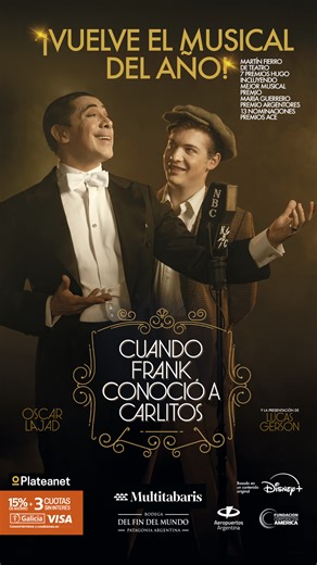 🎶 Vuelve Cuando Frank conoció a Carlitos Una leyenda, un encuentro y dos voces que marcaron la historia. . 📍 Teatro Multitabaris 🗓️ Funciones de Miércoles a Domingo 🎟️ Entradas https://bit.ly/3NbxWLc | Plateanet