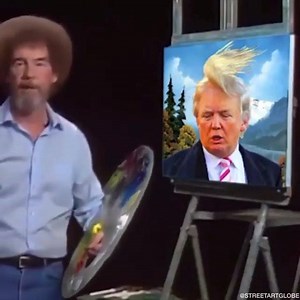 648K views · 6.1K reactions | Bob Ross teaches how to draw a portrait of Donald Trump  | Drawing Pen | Facebook