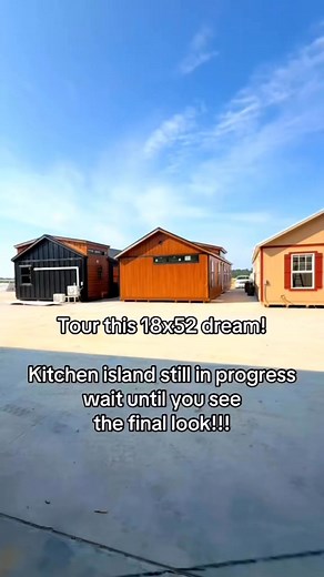 57K views · 552 reactions | Tour this 18x52 home Kitchen island still in progress, but you can already feel the potential.Final look’s about to hit—get in early.Click to start  https://discover.saddlebrookelife.com/start #ModularLiving #modularhomes #modular #hometour | Tiny Home, Cabins, Sheds | Facebook