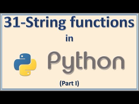 31 - String Functions in Python Language - Part I