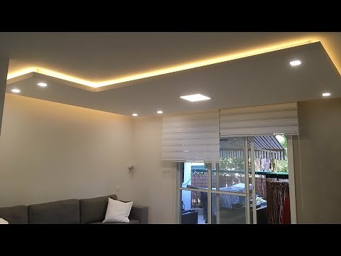 Decorative floating ceiling from plasterboard