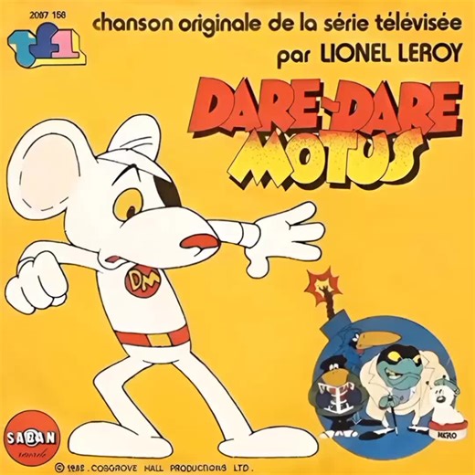 📺Dare Dare Motus (titre original : Danger Mouse) est une série animée britannique culte créée par Brian Cosgrove et Mark Hall, les fondateurs du studio Cosgrove Hall Films. La série a vu le jour en 1981 et a été diffusée à partir du 28 septembre 1981 sur le réseau ITV au Royaume-Uni. Elle est arrivée en France en 1982 sur TF1 (dans l'émission Croque-vacances notamment). C’est une parodie déjantée des films d’espionnage (James Bond en tête) : on y suit les aventures de Dare Dare Motus, une souri