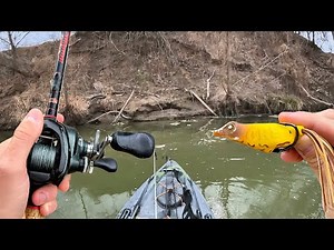 River Bass DESTROYED My Frog - EPIC Kayak Fishing