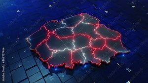 Poland map digital 4k