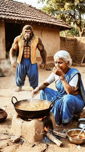 बंदर अपनी माँ के लिए एक रोबोट लाया #robot #aishorts #cartoon 🤯😱🤖