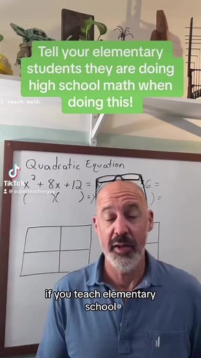 Connect area model from multiplying two digit numbers to factoring quadratics. Kids will make the connection. #mathtutor #mathteacher #quadratics #patternseeker #elementarymath | Superteacherguy