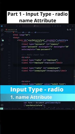 HTML Radio Inputs: Mastering the Name Attribute! #htmlform #codewithmayur