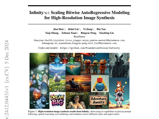 更快的自回归文生图-Infinity∞：高分辨率图像合成的位运算自回归建模扩展