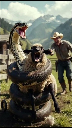 Farmer Saves His Sheep from Giant Python Attack.