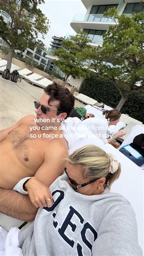 Rooftop Pool Day in Tampa Despite Cold Weather