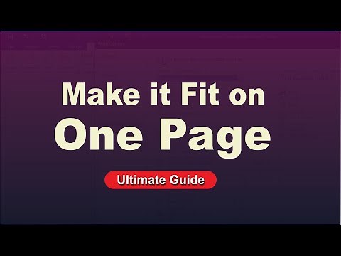 How to make all of your text fit on one page In Microsoft Word