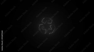 Neon line recycle symbol. Reusing icon. Zero waste ecology arrow illustration isolated. Recyclable sign animation..