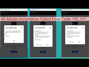 Adobe installation failed error code 195, 107, 41... Adobe Illustrator Adobe_AfterEffect Tutorials