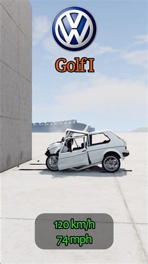 Crash Test 💥🚗 Volkswagen Golf 1 #recommended #crashtest #volkswagen #golf