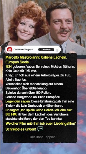 Marcello Mastroianni: Das Geheimnis hinter dem Lächeln 🎭