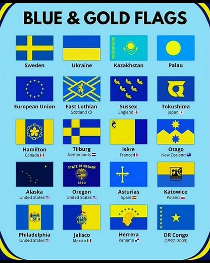 🏳️ Blue & Gold Flags Around the World🔥🔥