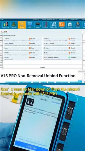 V1S PRO Non-Removal Unbind | No Flashing, No Disassembly Needed #jcid #unbind #techtools