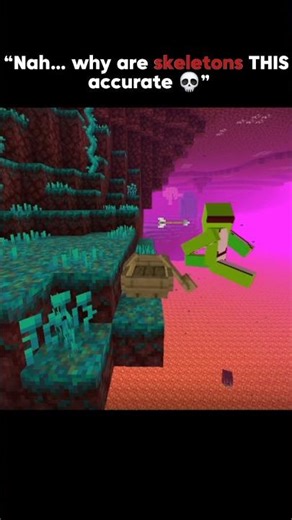 Minecraft Skeletons suddenly got aimbot 💀#minecraft #shorts