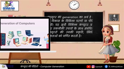 Generations of Computers कंप्यूटर की पीढ़ियाँ in Hindi by Veerpal Kaur - CSPunjab.Com