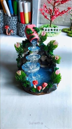Amazing Mini Waterfall Craft 😍 DIY Waterfall at Home #shorts
