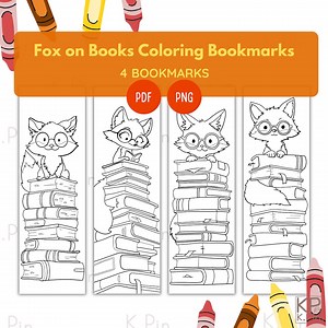 Fox Coloring Bookmarks: Woodland Animal DIY Craft (PDF, PNG) - Etsy