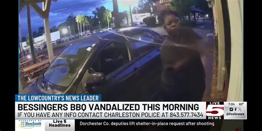 VIDEO: Woman caught on camera smashing West Ashley restaurant's window