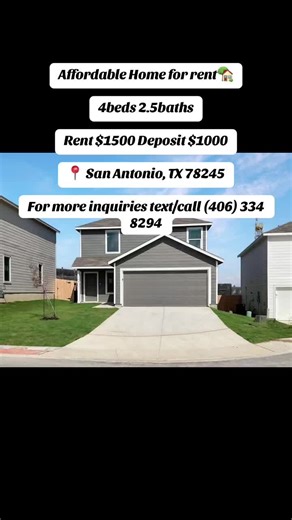San Antonio Home for Rent: 4 Beds, $1500/mo