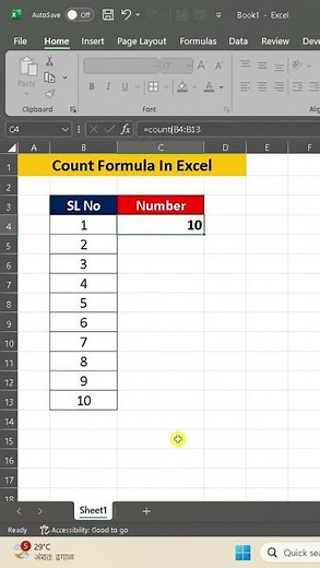 COUNT Formula Excel #excel #exceltips #exceltutorial #msexcel #msexcelfullcourse #msexceltutorial
