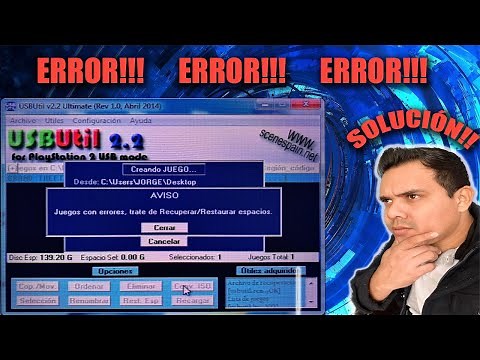 "Juegos con errores, trate de Recuperar/Restaurar espacios". ERROR USBUtil. Solución!!