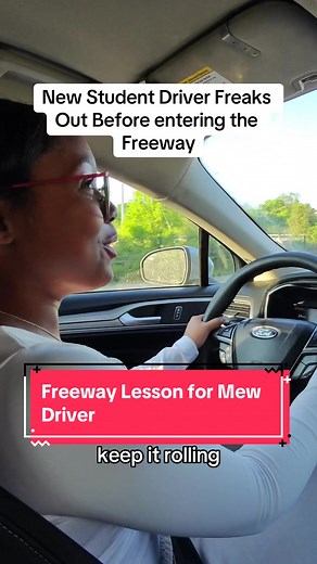 New Student Driver Navigates Freeway Merging Exercise
