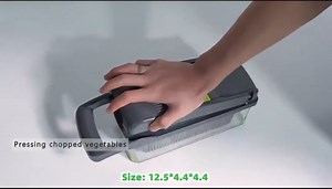 Multi-Function Vegetable Chopper with 8 Interchangeable Blades, Professional Food Dicer and Slicer, Black and Green, Kitchen Prep Container