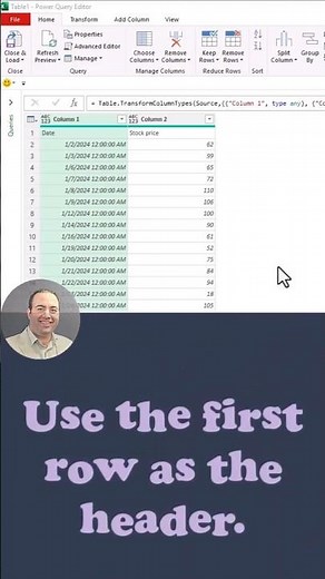 Use the First Row as Header in Power Query