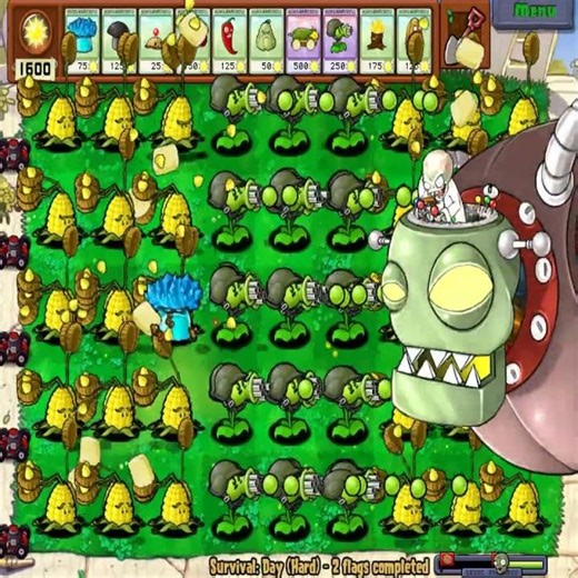 Gatling Pea Vs Kernal Pult Vs Dr. Zomboss 👑🔥 Epic Final Boss Battle #pvz #plantsvszombies #pvzshorts