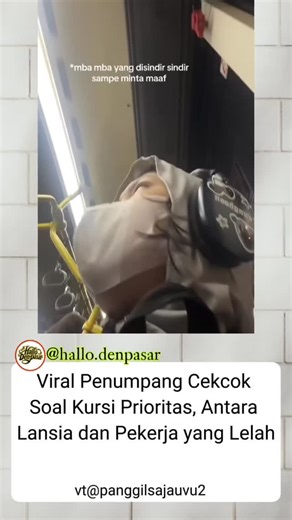 Info Denpasar dan Bali on Instagram: "#beritanasional Sebuah video menampilkan keributan penumpang Sebuah video menampilkan keributan penumpang TransJakarta terkait bangku prioritas. Pada jam pulang kerja tersebut, seorang ibu lansia terus-terusan menyindir penumpang lebih muda darinya yang duduk, meski bukan di bangku prioritas. "Lalu saat dia nyeletuk 'ada yg pura pura main hp' setelahnya saya mulai melihat sekitar sedikit dan menyadari kayaknya cuma saya yg lagi main hp, akhirnya saya nengok