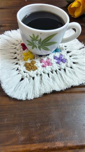 Diy macrame tea coaster Tutorial | Table decor | Boho style | #teacoaster #diy #macramecoaster