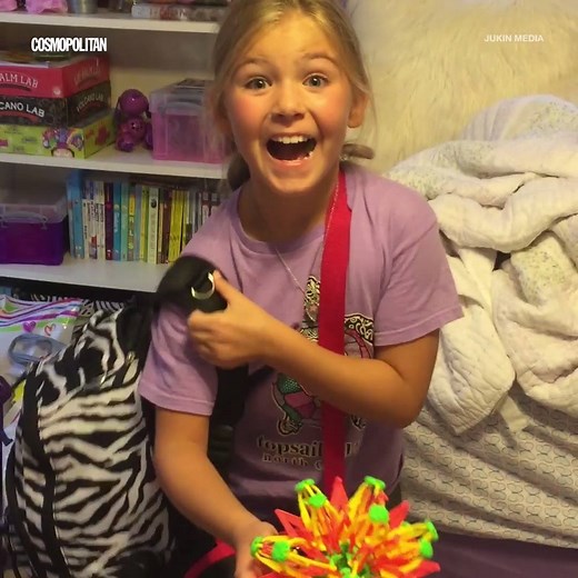 This little girl was surprised with a new rescue kitten and her reaction is actually too cute for words 😍😂 See other amazing kittens, here: http://bit.ly/2mx9wOx | Cosmopolitan