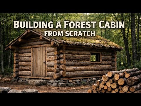 Building a Forest Cabin From Scratch | Silent Documentary