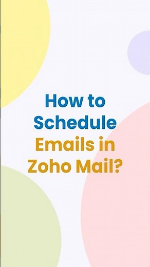 Schedule Emails in @ZohoMailofficial now, Like a Pro!