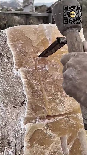 Hand Stone Splitting Process Using Chisel and Hammer #9forge