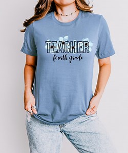 Back to School Shirt, Cute Teacher Shirt, Fourth Grade, 4th Grade Teacher Shirt, First Day of School Shirt, Clothing, Teacher Tee, Flower - Etsy