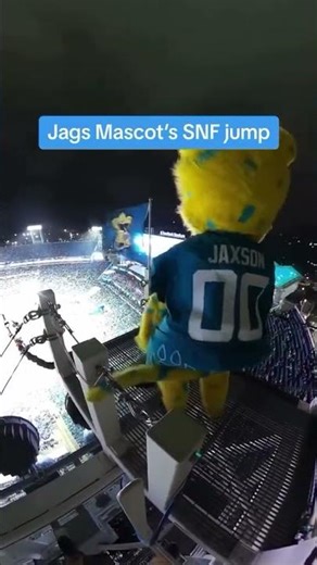 Jags mascot JUMPS OUT OF THE STADIUM!? #sports #nflfootball #stunt