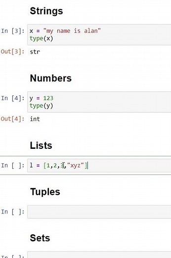 4. Python Basics - Datatypes - Lists, Tuples, Dictionaries, Set, String, Numbers #ytshorts #shorts