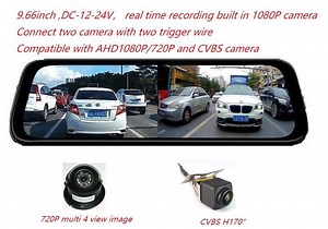 [Hot Item] 9.66inch Stream Media Car Crash Camera Rear View Mirror Monitor Recorder DVR
