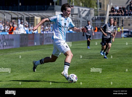 Tim Danhof (TSV Munich 1860, #02) GER, TSV Munich 1860 vs. SSV Ulm 1846, Football, 3rd Bundesliga [Bundesliga], Matchday 35, Season 2025/2026, 25.04.2026. (DFL DFB REGULATIONS PROHIBIT ANY USE OF PHOTOGRAPHS as IMAGE SEQUENCES and or QUASI-VIDEO). Phot Stock Photo - Alamy