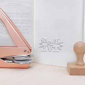 Personalized Alphabet Initial Embosser | Custom from The Library of Your Name Stamp | Elegant Monogram Design for Books, Journals, and Documents | Gift for Book Lovers
