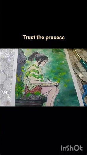Guache painting | Spirited Away #viral #guache #acrylicpainting #painting #art #ghibli