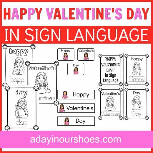 Happy Valentine’s Day in Sign Language: Free PDF Activities