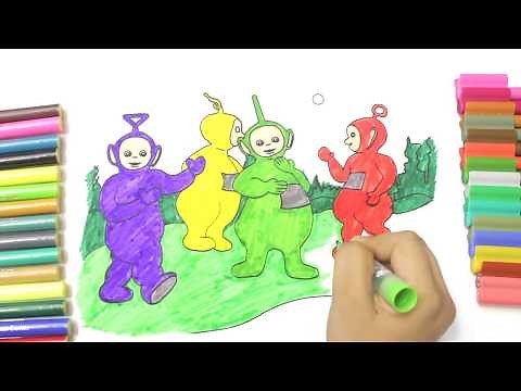 Learn Colors for Kids and Color Teletubbies colouring Page , Teletubbies colouring pages for kids